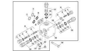 Zawór przepływu hydrostatu AH141811 annen hydraulisk del for John Deere CTS 9600 skurtresker